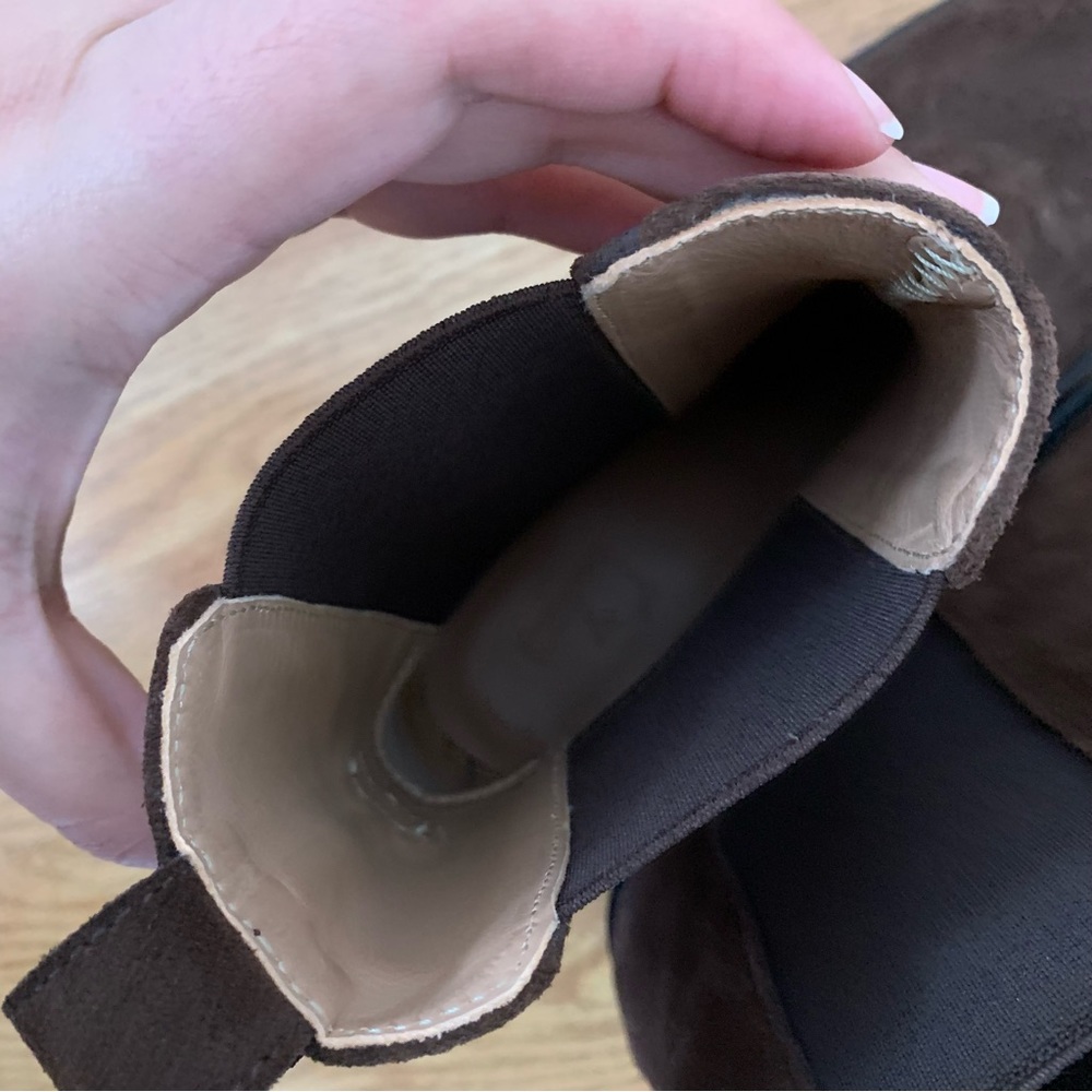 🎭 Flattered 🎭 Brown Suede Ankle Chelsea Boots size 38 - Picture 13 of 14